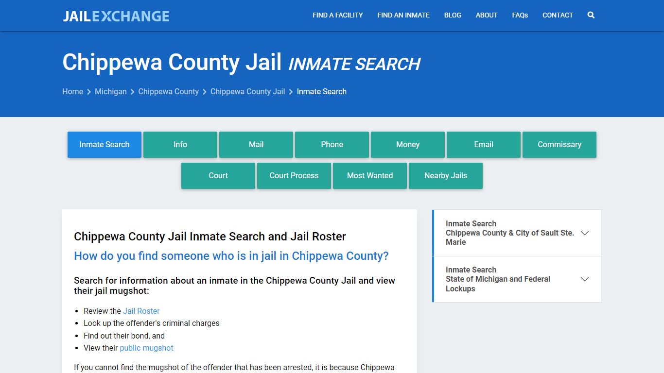 Inmate Search: Roster & Mugshots - Chippewa County Jail, MI